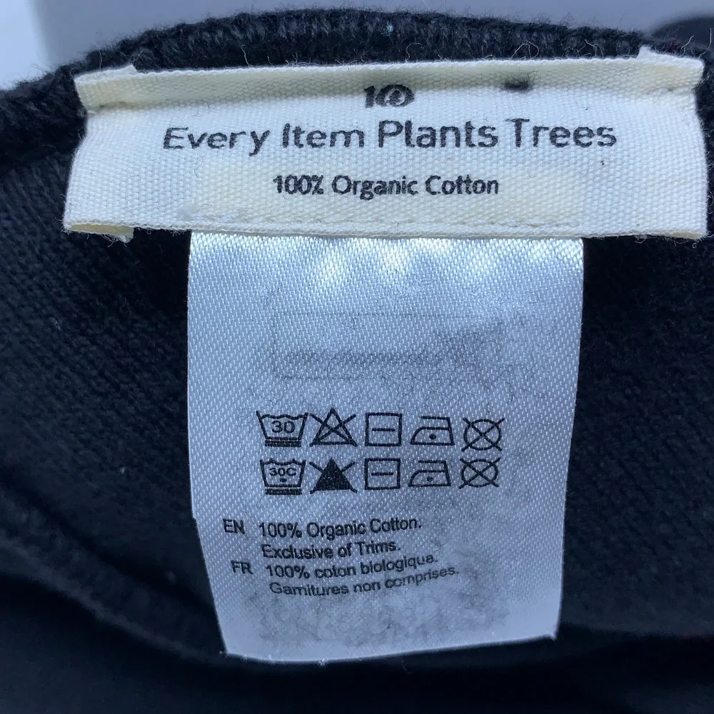 Tentree Adult One Size Black  100% Organic Cotton Knit Cuffed Beanie New *Flaw